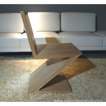 Modern Room Furniture Zigzag Z Shape Wooden DiningChair